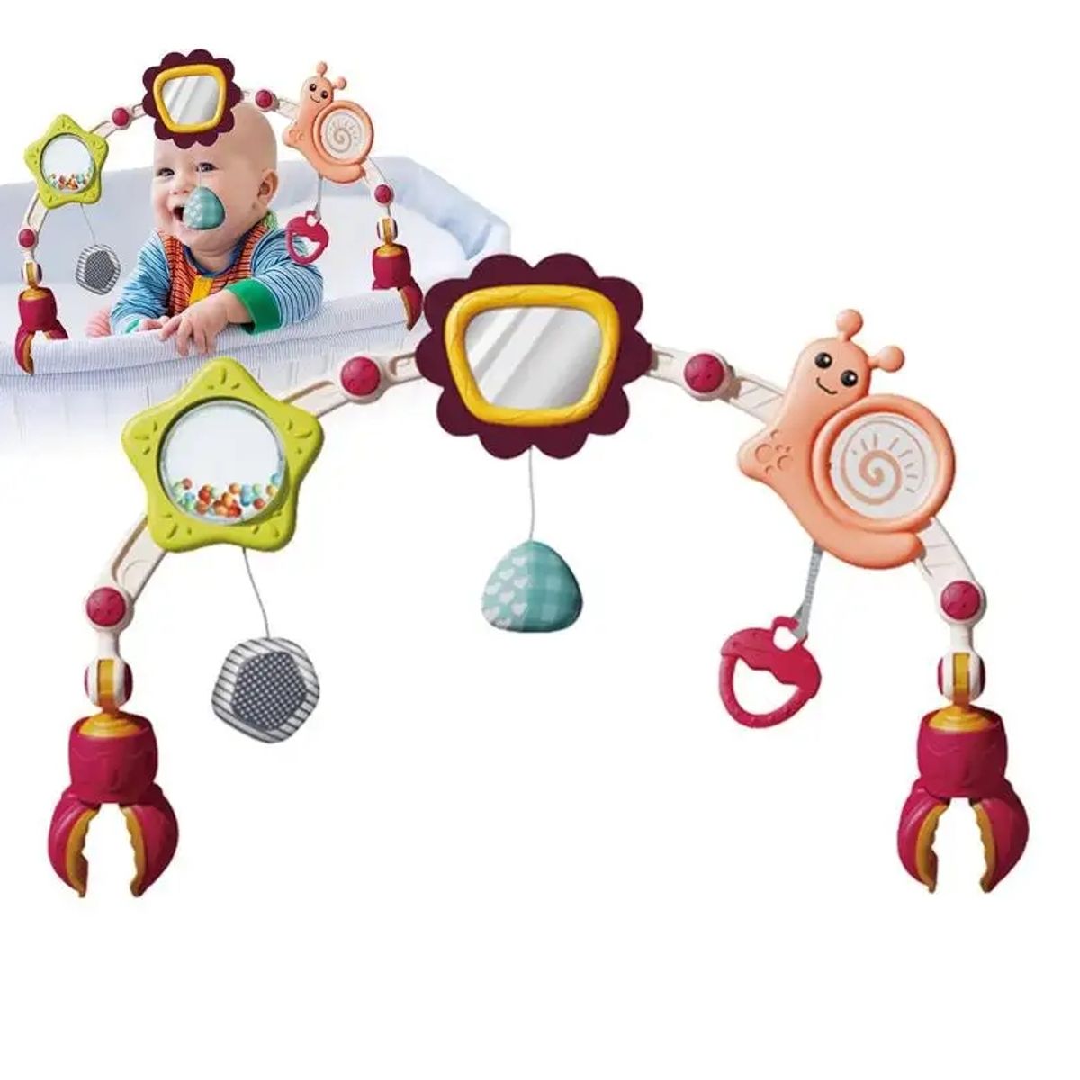 GENERICO - Movil arco para coche o cuna Rosado