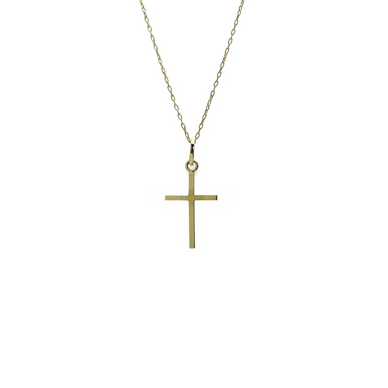 JOYAS MYTOKE - Cruz Mediana Oro 18 Kilates Collar Garantizado Juvenil Unisex