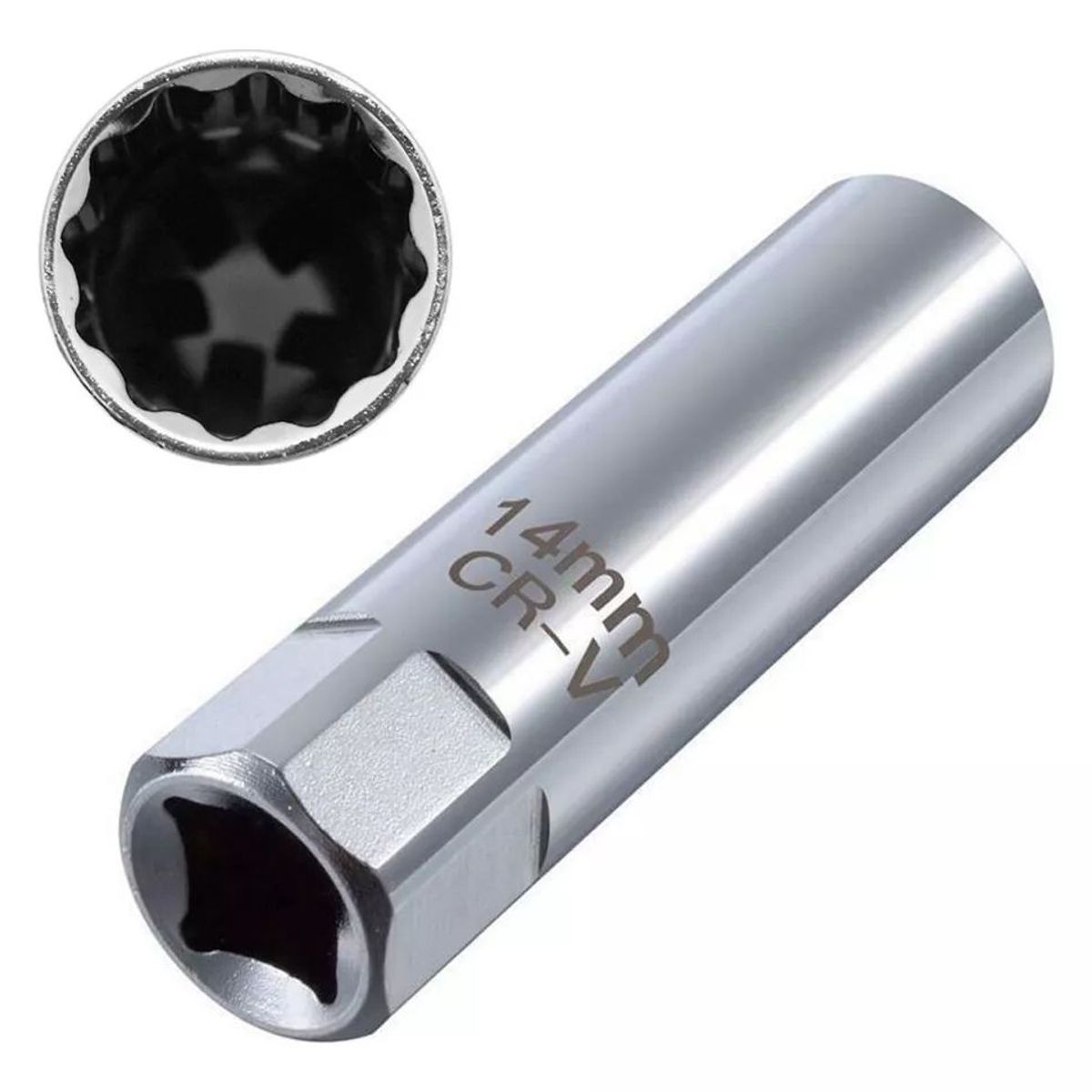 KUANGYE - Dado Para Bujía 14 Mm Poligonal 3/8 Crv Profesional