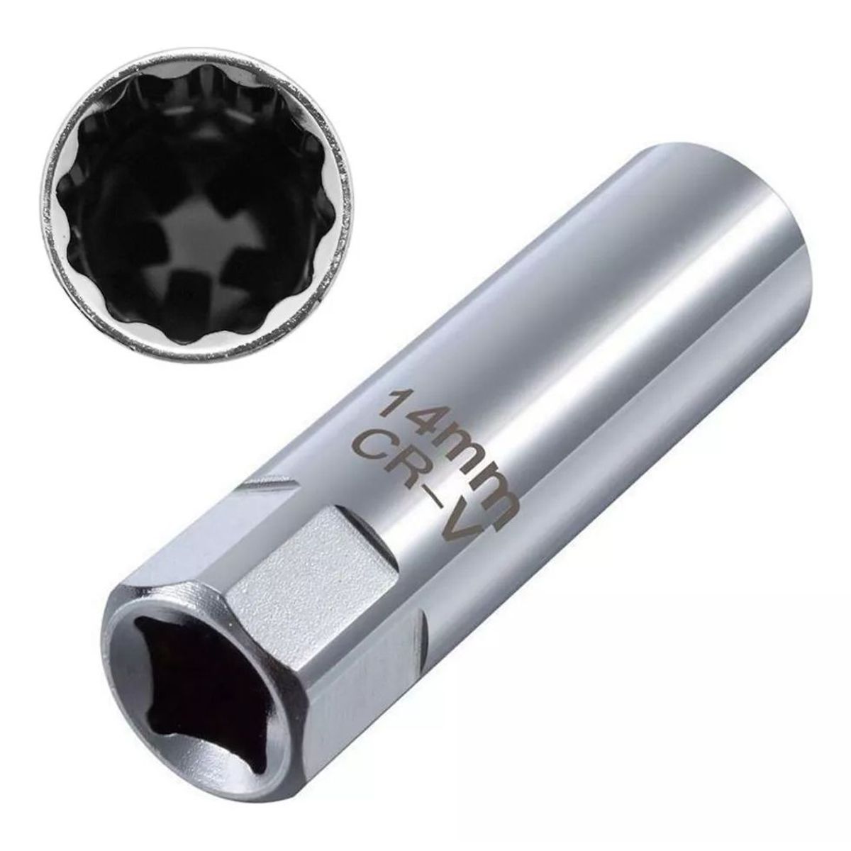 KUANGYE - Dado Para Bujía 14 Mm Poligonal 3/8 Crv Profesional