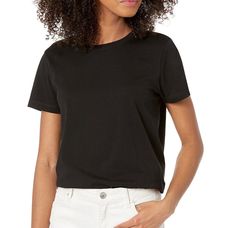 EVERSO - Pack 3 Polera Manga Corta Algodón Mujer Básicos-Negro