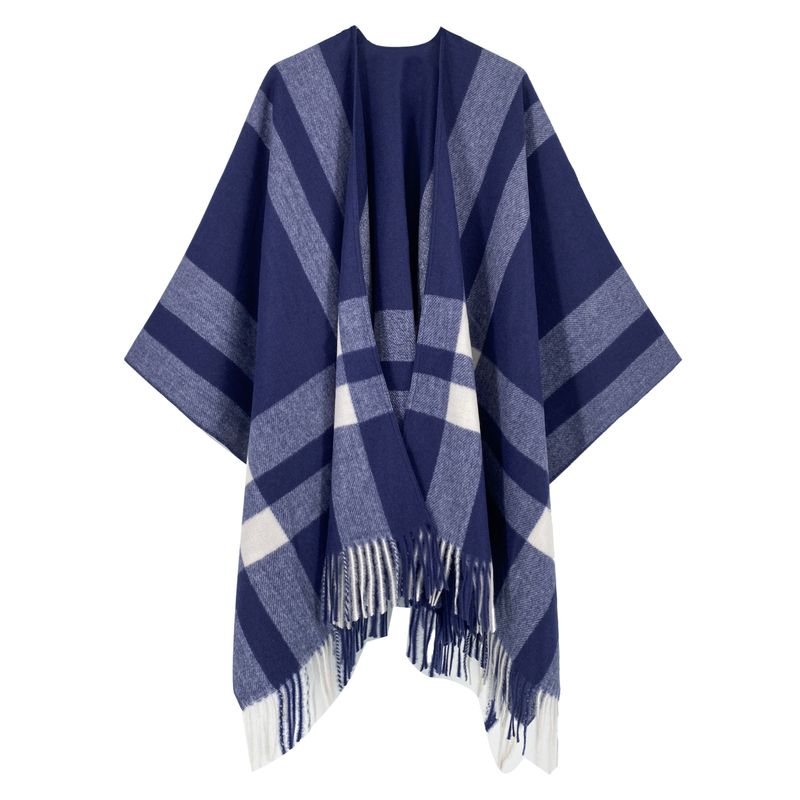 MOSS ROSE - Chal de borlas con estampado de rayas para mujer