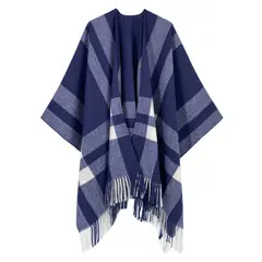 MOSS ROSE - Chal de borlas con estampado de rayas para mujer