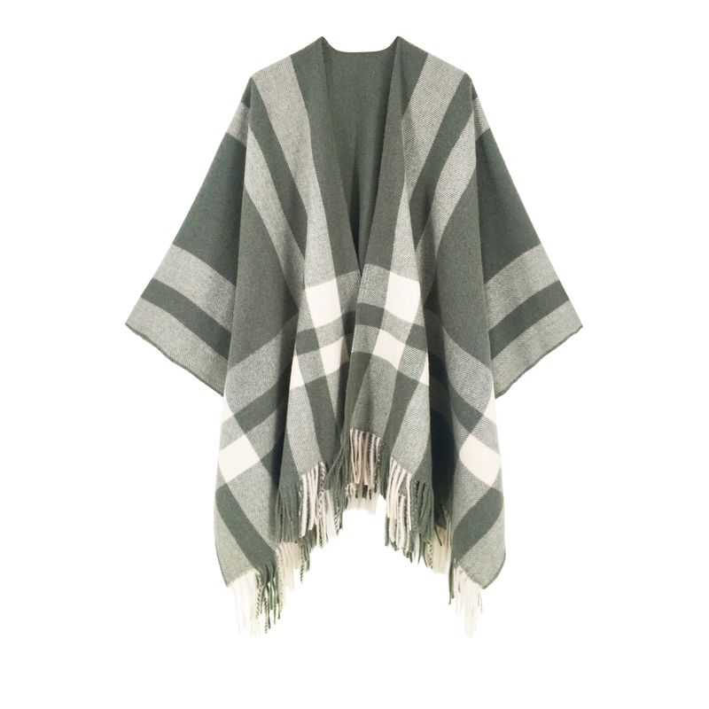 MOSS ROSE - Chal de borlas con estampado de rayas para mujer
