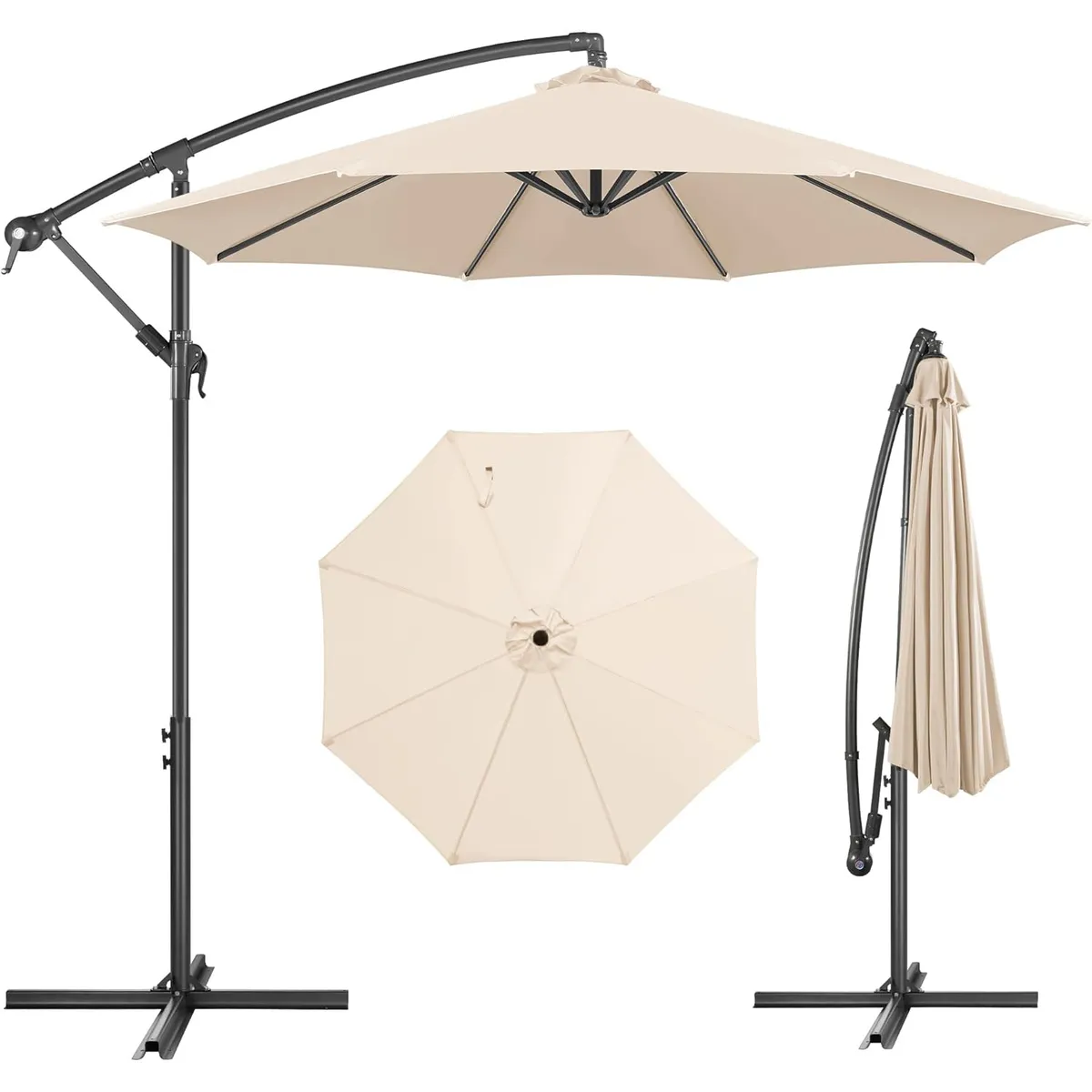 ELEMENT DESIGN - Quitasol Lateral 3 mt ajustable y impermeable para jardín