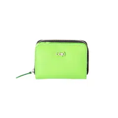 UNIQUES - Billetera Lola Verde Flúor Cuero