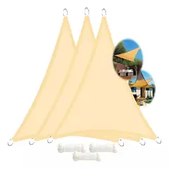 GENERICO - X3 Toldo Vela Sombra 5x5m Carpa Vela Toldos Lona Triangular