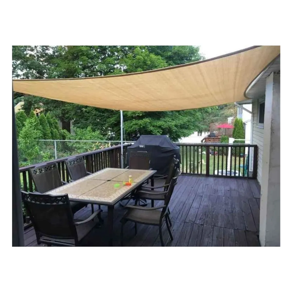 GENERICO - Toldo Vela Sombreadora Rectangular 4x6 Beige