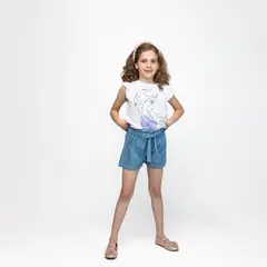 DISNEY - Short Niña Elsa Frozen Celeste