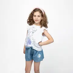 DISNEY - Polera Niña Smile Shine Frozen Blanco