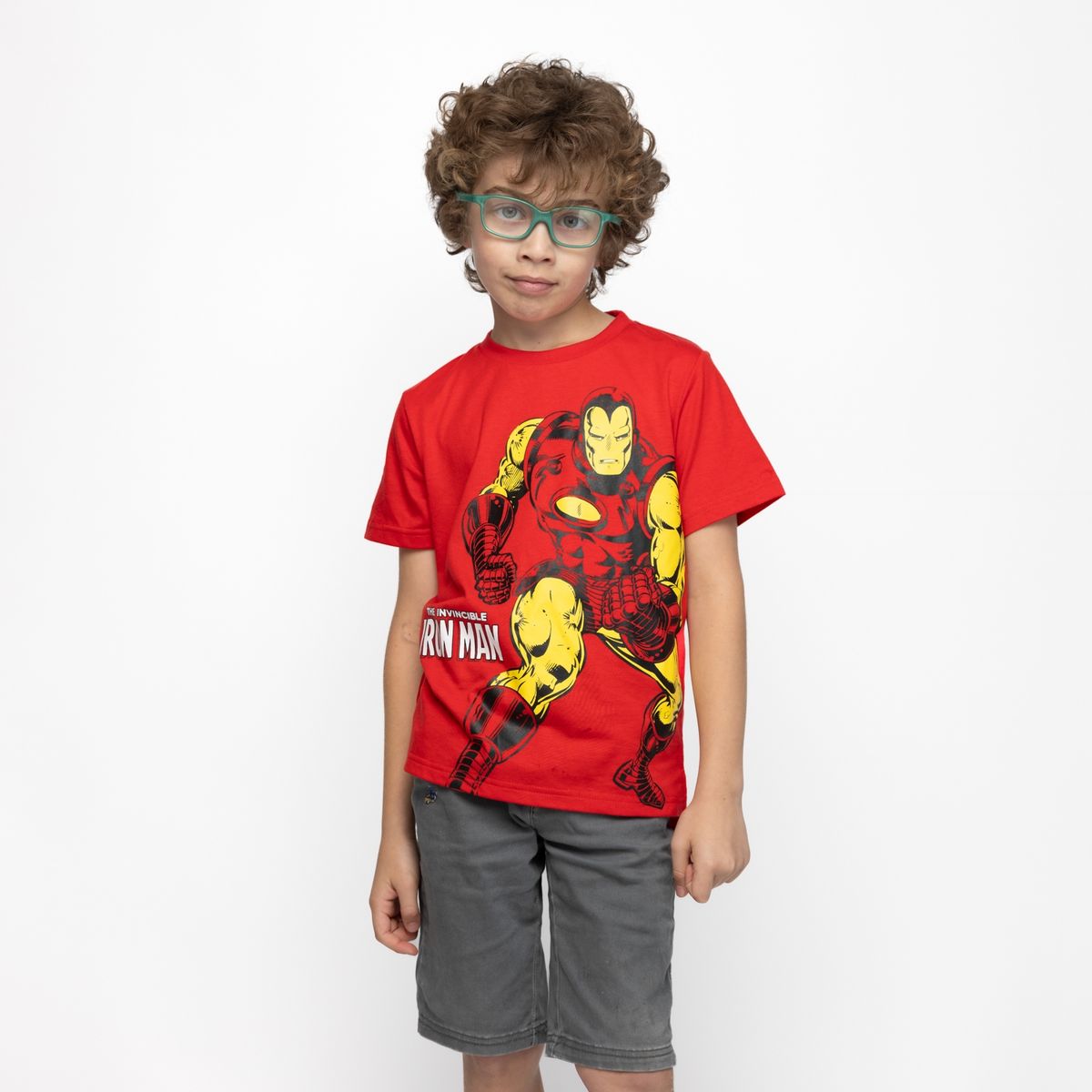 MARVEL - Polera Niño Iron Man Comic Rojo Marvel