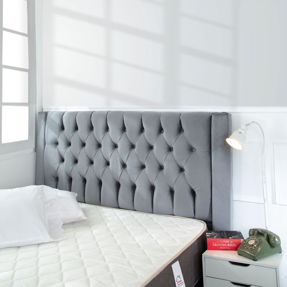 GENERICO - Respaldo Focus 2 plazas Felpa Gris