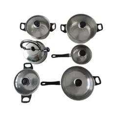 GENERICO - Juego De Ollas Tetera Cacerolas Sartén Antiadherente 12Pcs