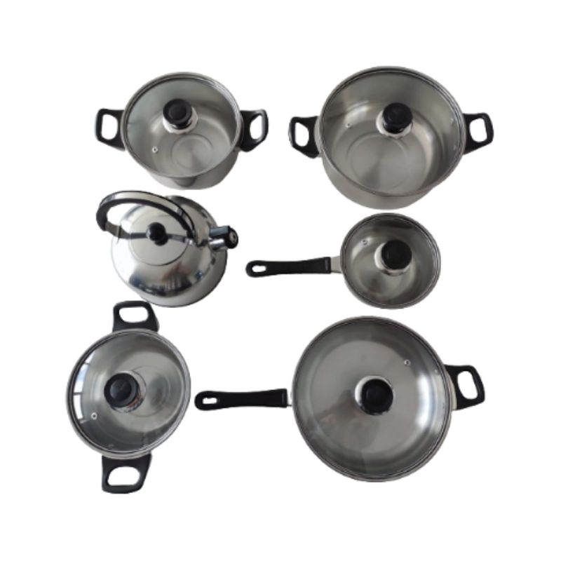 GENERICO - Batería De Cocina Ollas Tetera Cacerolas Sartén Antiadherente 12Pcs