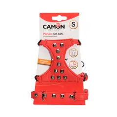CAMON - Arnes con Correa para Perros Rojo Talla S 120x15