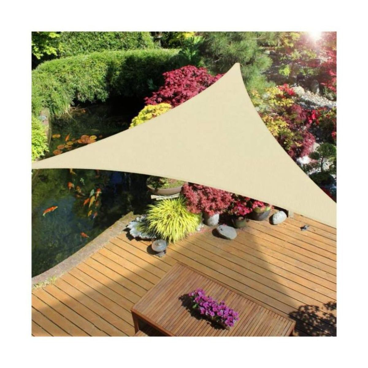 GENERICO - Toldo Vela Sombra Anti-Uv Triangular Beige