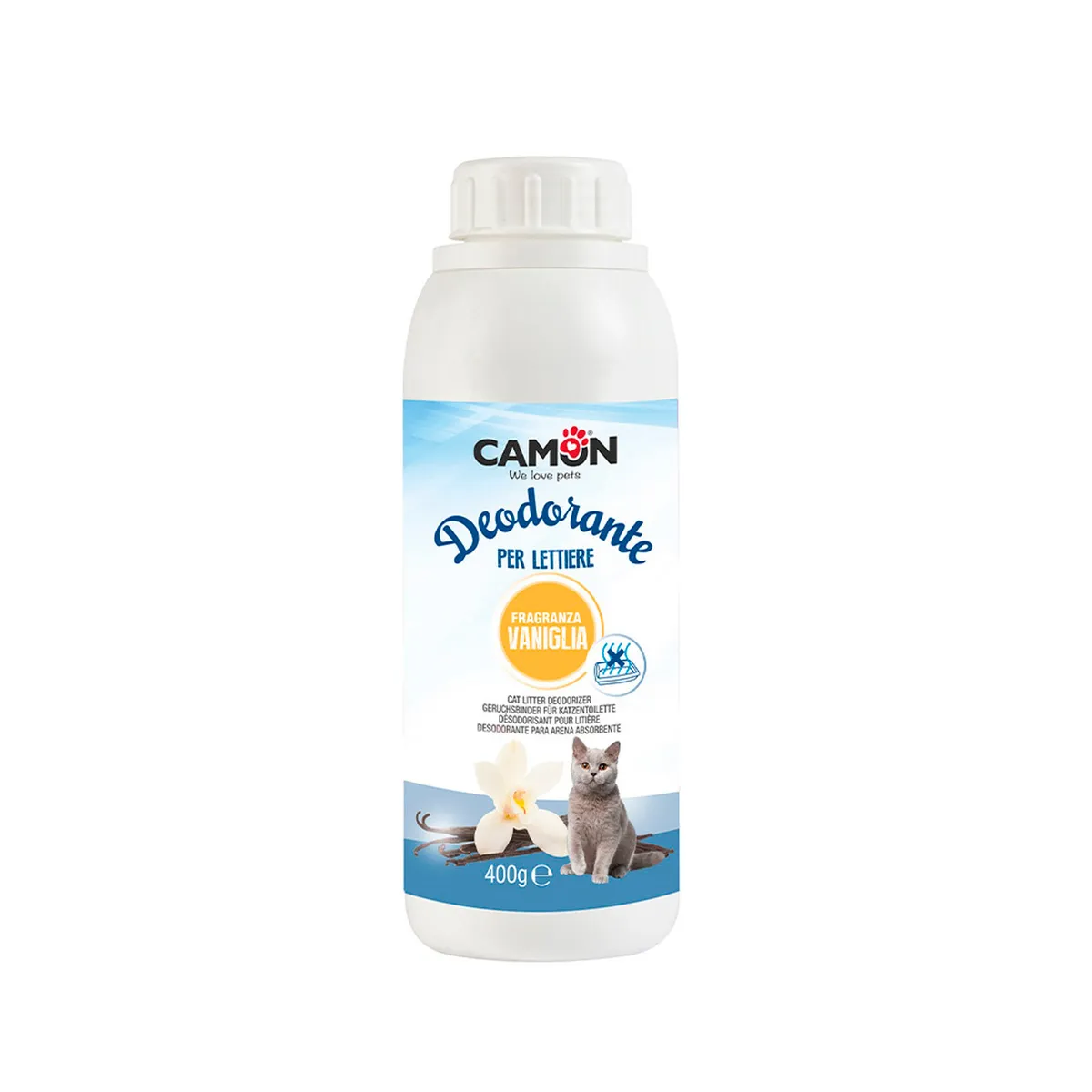 CAMON - Desodorante Sanitario Camon para Gatos Vainilla 400gr