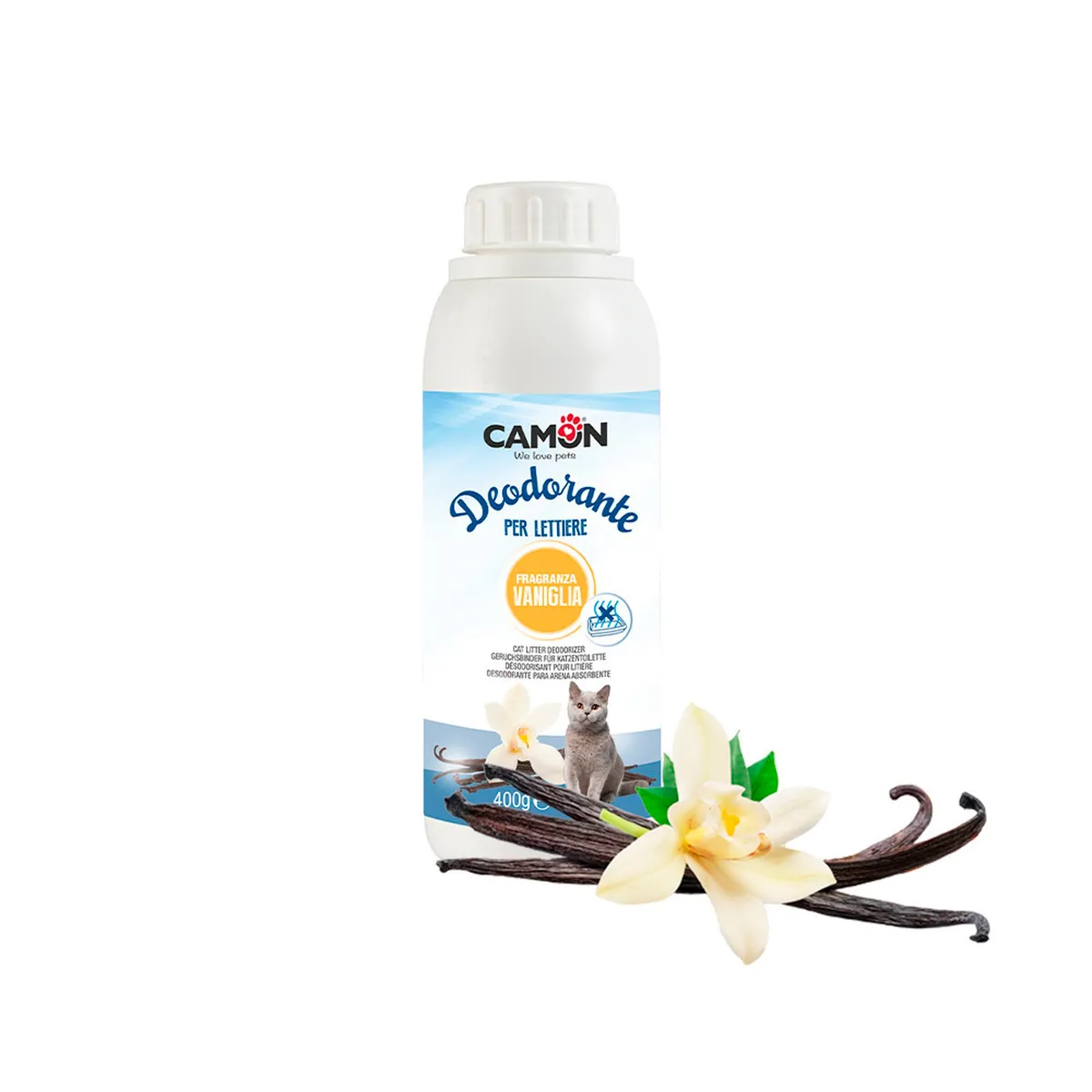 CAMON - Desodorante Sanitario Camon para Gatos Vainilla 400gr