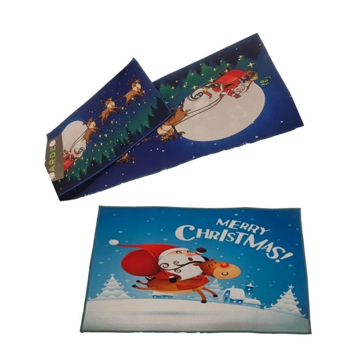 GENERICO - Set de alfombra para cocina Con bajada de Cama Navideña