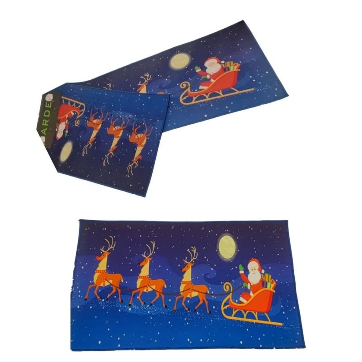 GENERICO - Set de alfombra para cocina Con bajada de Cama Navideña