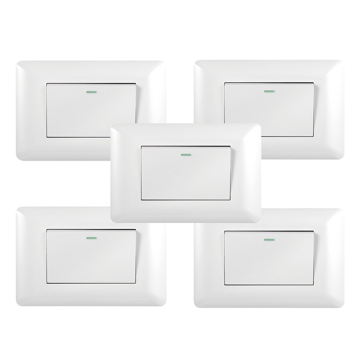 WANT - Pack 5 Interruptor Simple 9/12 10A 250V Blanco