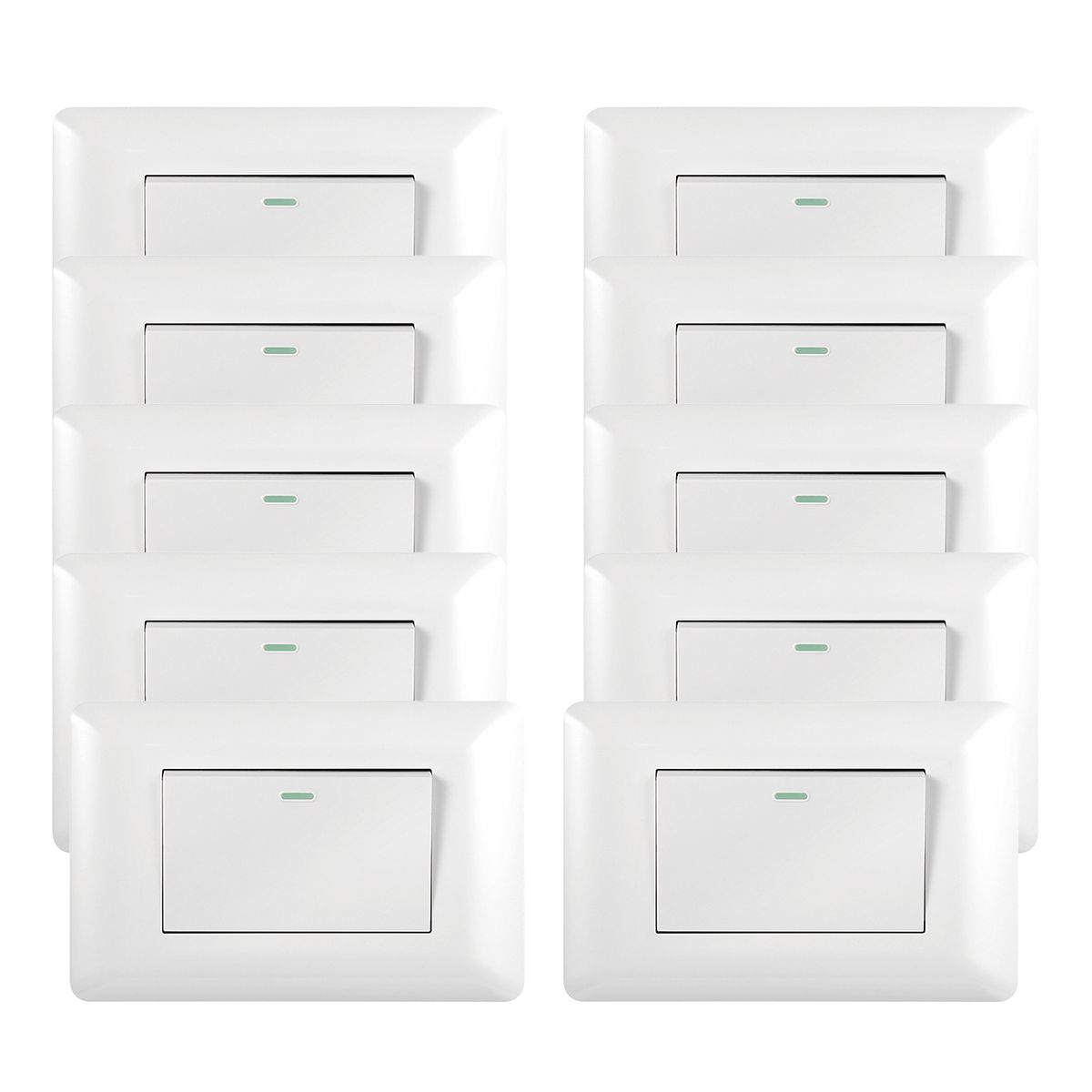 WANT - Pack 10 Interruptor Simple 9/12 10A 250V Blanco