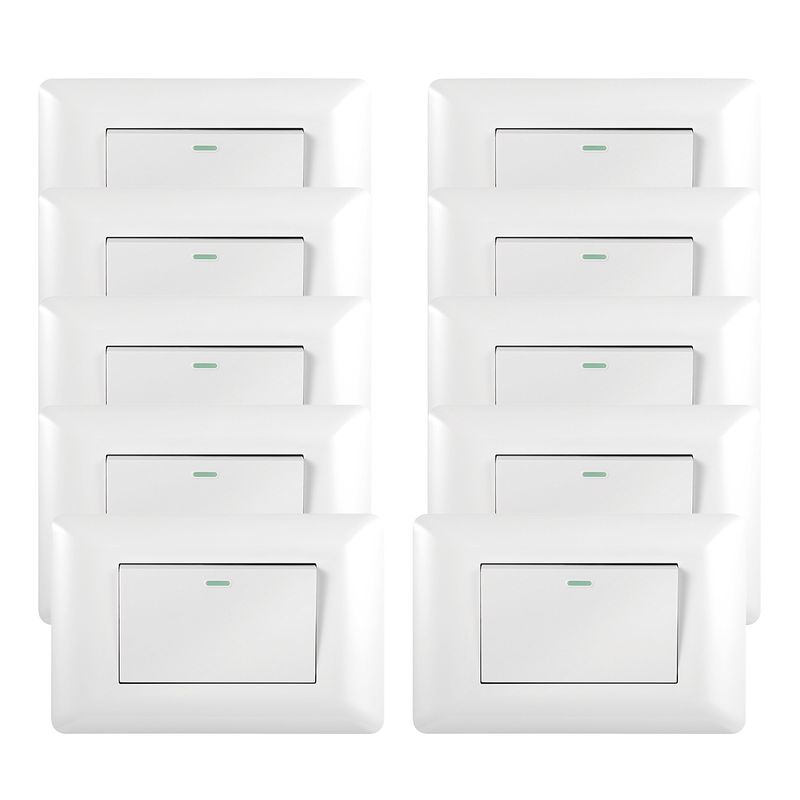GENERICO - Pack 10 Interruptor Simple 9/12 10A 250V Blanco