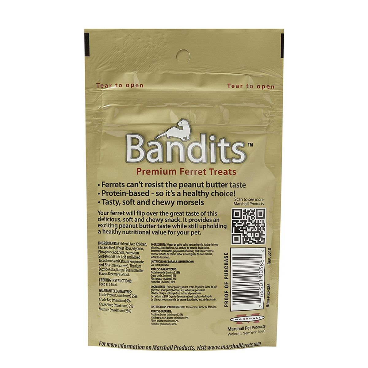 MARSHALL - Snack Marshall para Huron Bandits Mantequilla de Mani 85gr