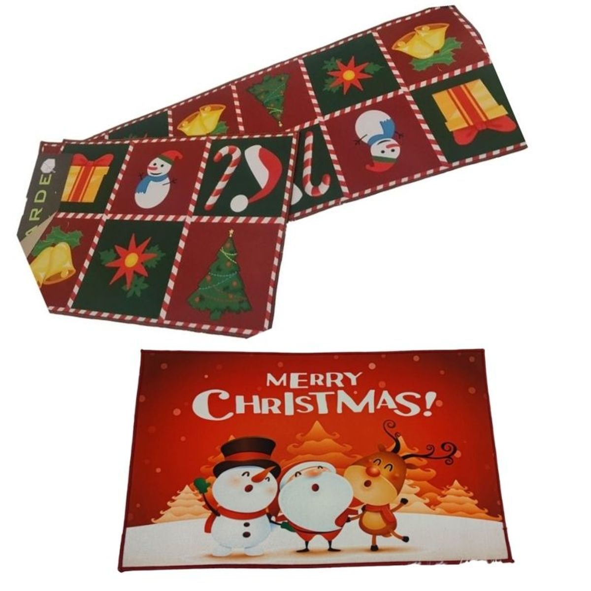 GENERICO - Set de alfombra para cocina Con bajada de Cama Navideña