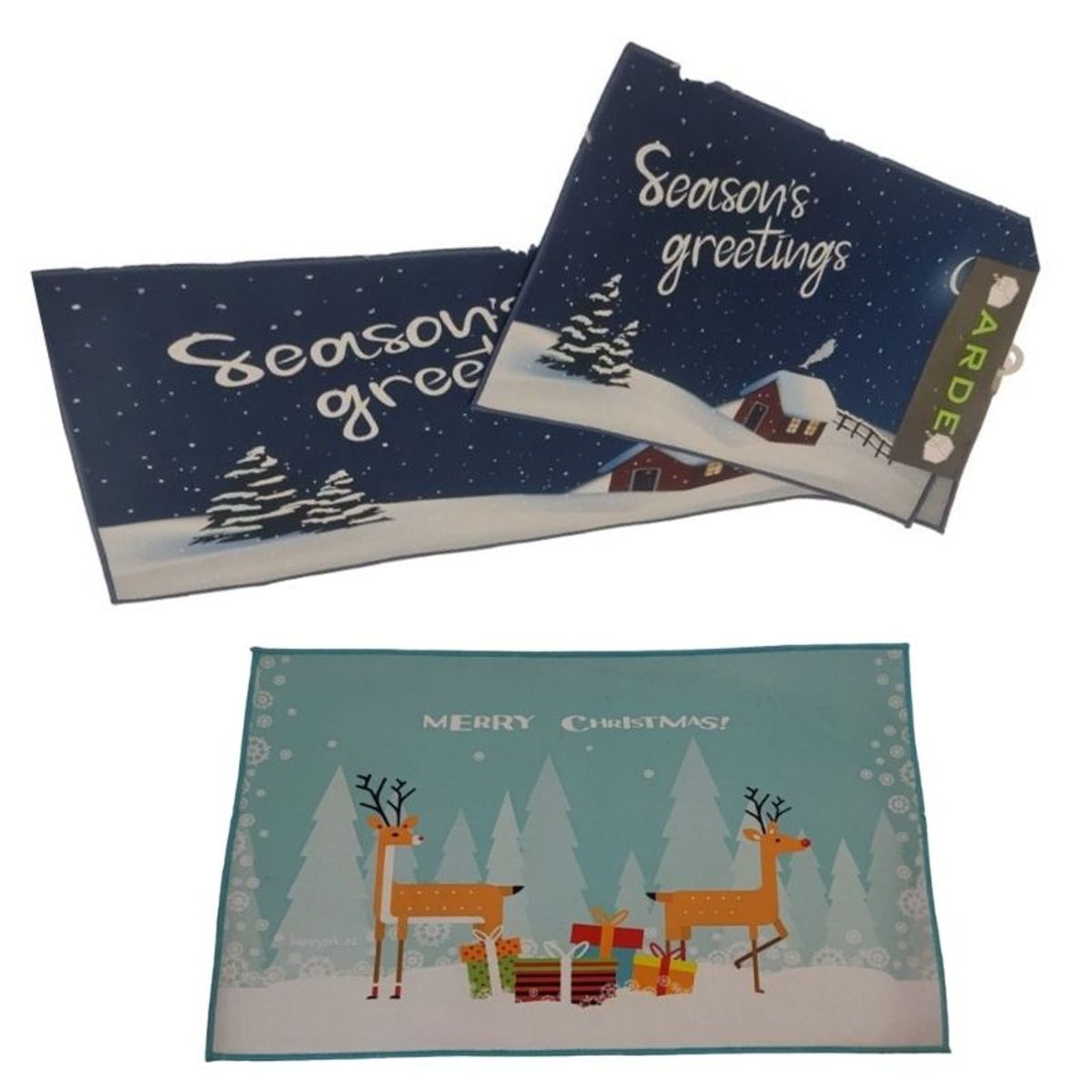 GENERICO - Set de alfombra para cocina Con bajada de Cama Navideña