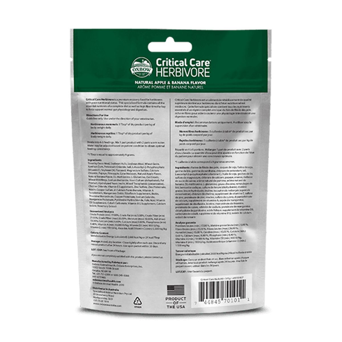 OXBOW - Alimento Recuperación Oxbow Critical Care Man-Ban141gr