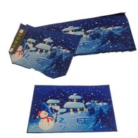 Set de alfombra para cocina Con bajada de Cama Navideña