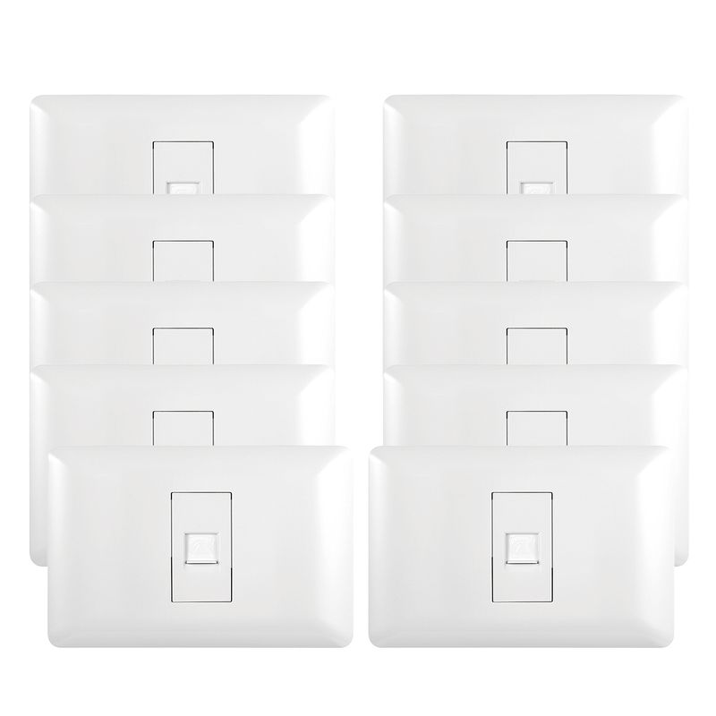 GENERICO - Pack 10 Toma RJ45 Red Internet Blanco