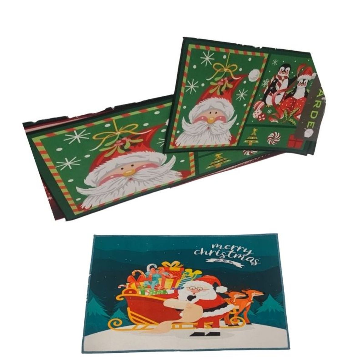 GENERICO - Set de alfombra para cocina Con bajada de Cama Navideña