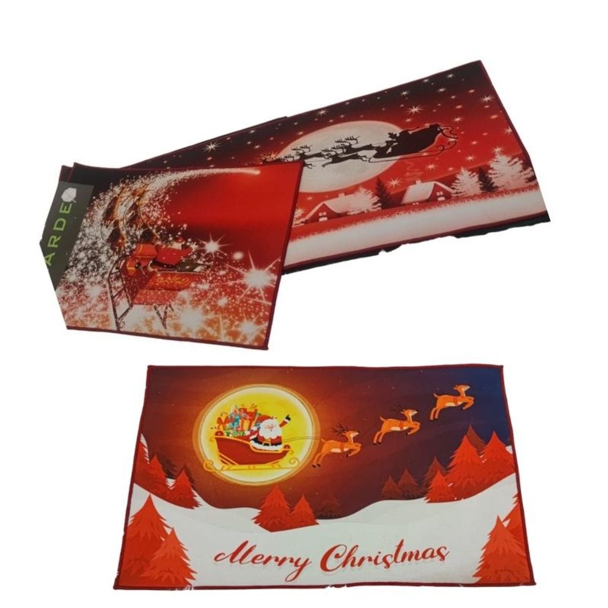 GENERICO - Set de alfombra para cocina Con bajada de Cama Navideña