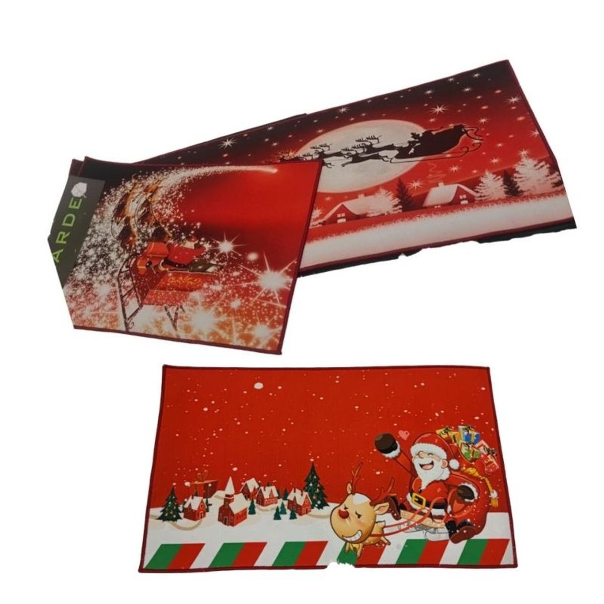 GENERICO - Set de alfombra para cocina Con bajada de Cama Navideña