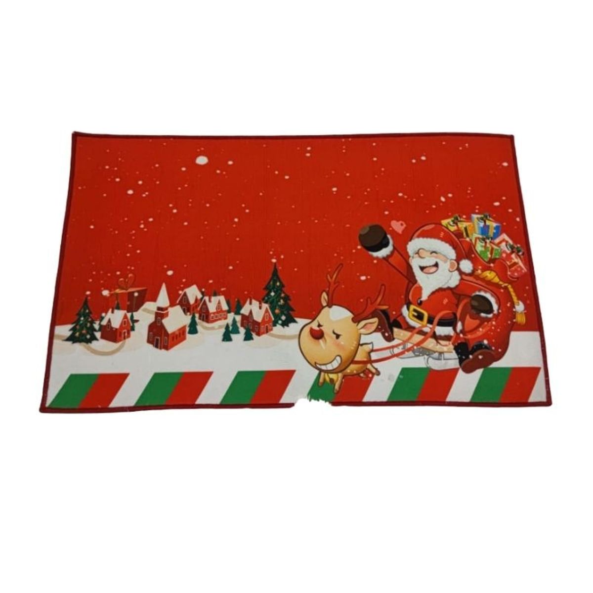 GENERICO - Set de alfombra para cocina Con bajada de Cama Navideña