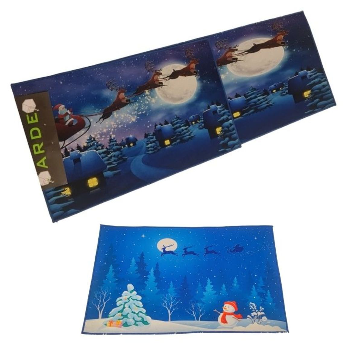 GENERICO - Set de alfombra para cocina Con bajada de Cama Navideña