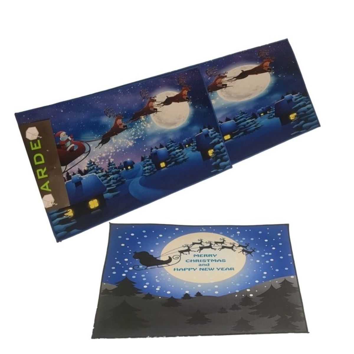 GENERICO - Set de alfombra para cocina Con bajada de Cama Navideña