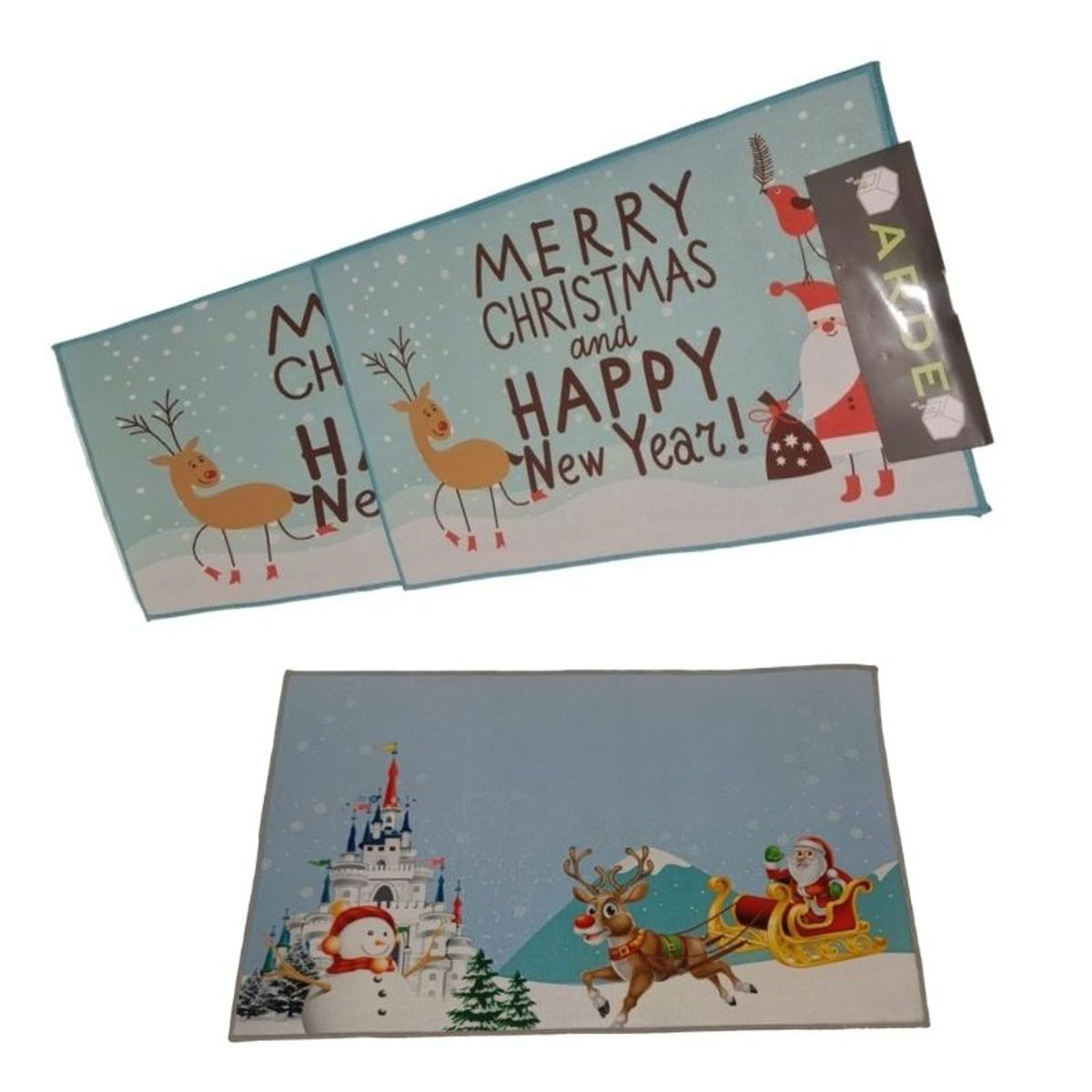 GENERICO - Set de alfombra para cocina Con bajada de Cama Navideña