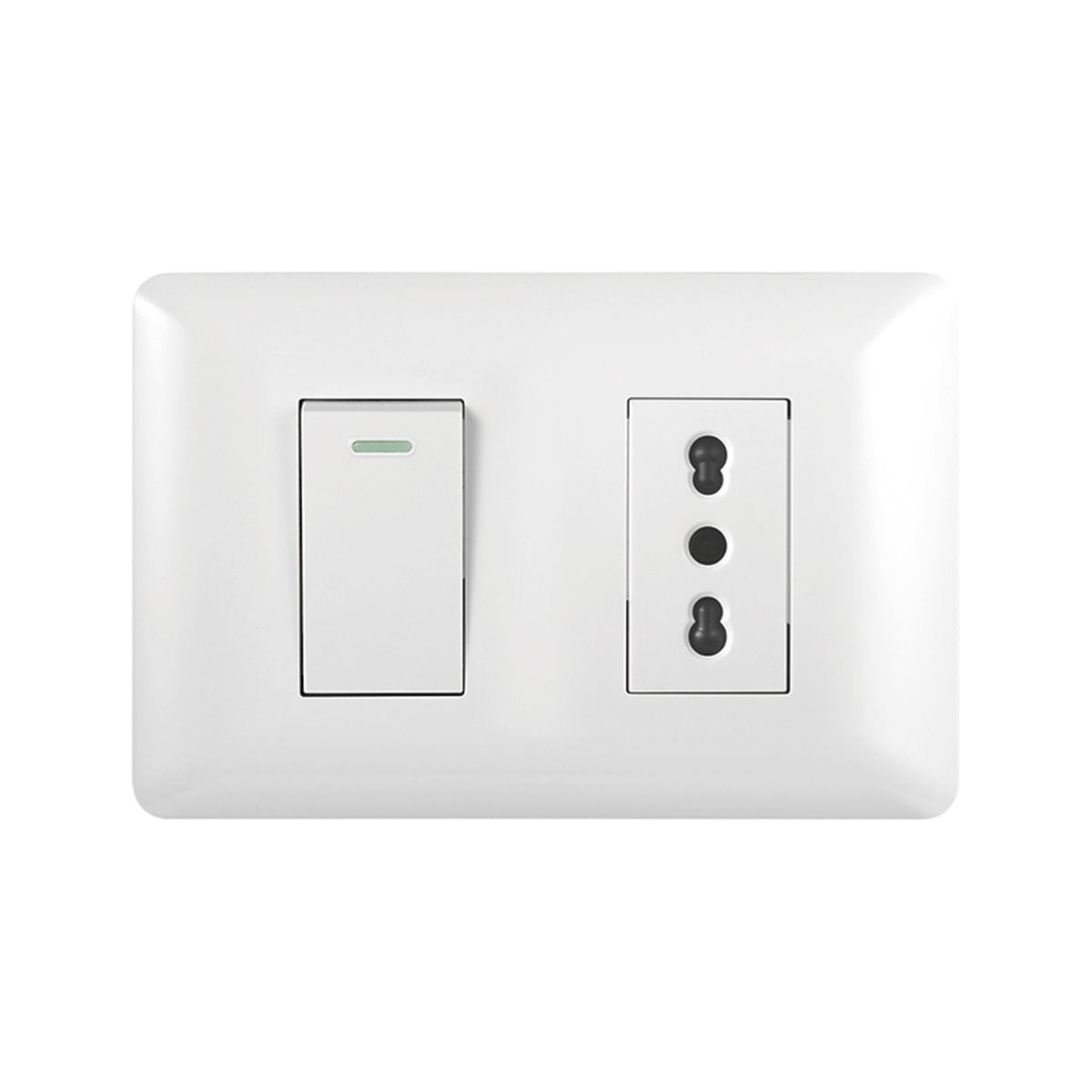 WANT - Pack 10 Tomacorriente Simple 10/16A 250V + Interruptor Simple 9/12 10A