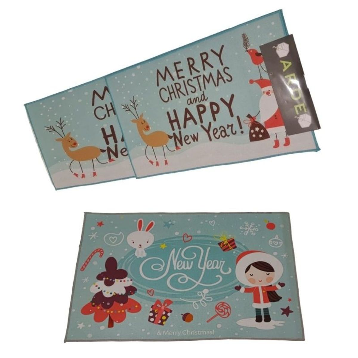 GENERICO - Set de alfombra para cocina Con bajada de Cama Navideña