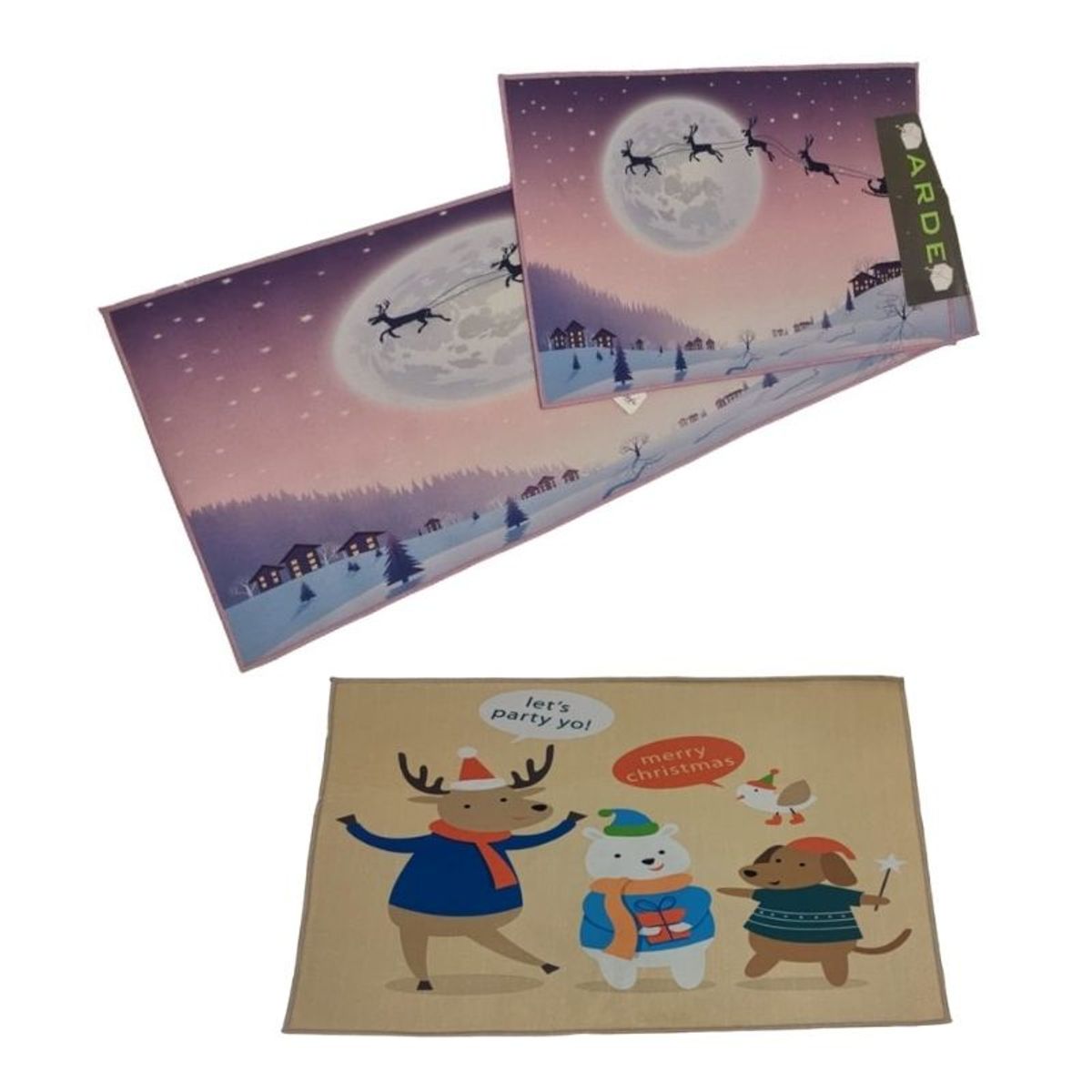 GENERICO - Set de alfombra para cocina Con bajada de Cama Navideña