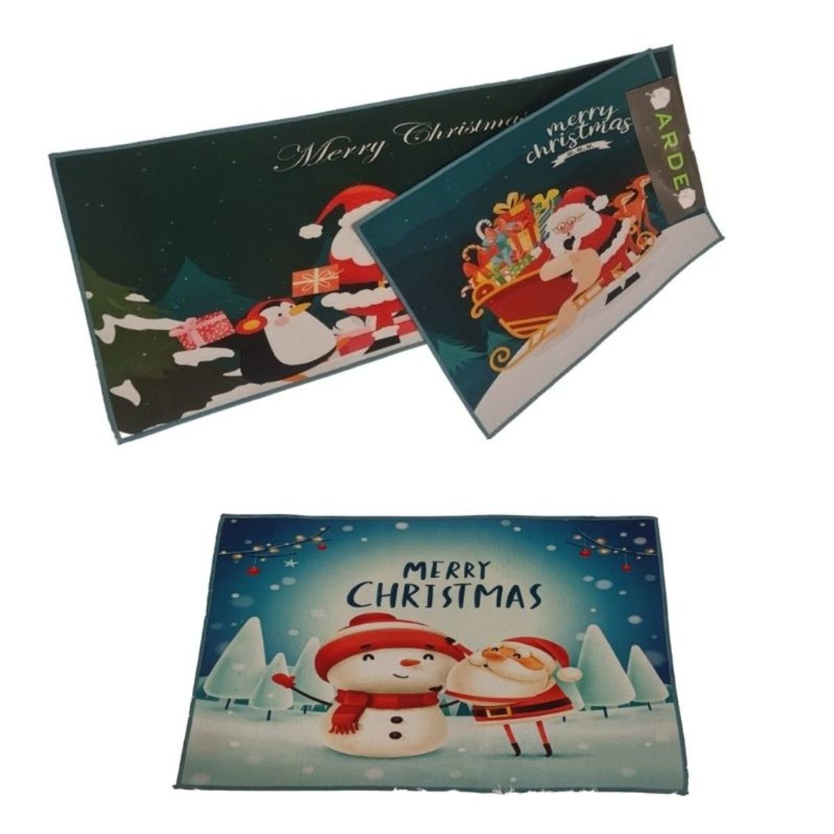 GENERICO - Set de alfombra para cocina Con bajada de Cama Navideña