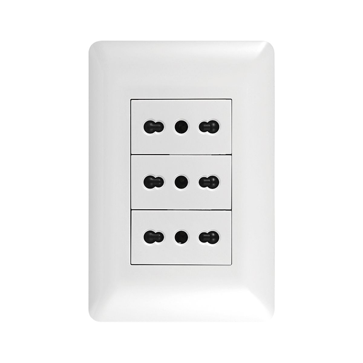 WANT - Pack 10 Tomacorriente Triple 10/ 16A 250V Blanco