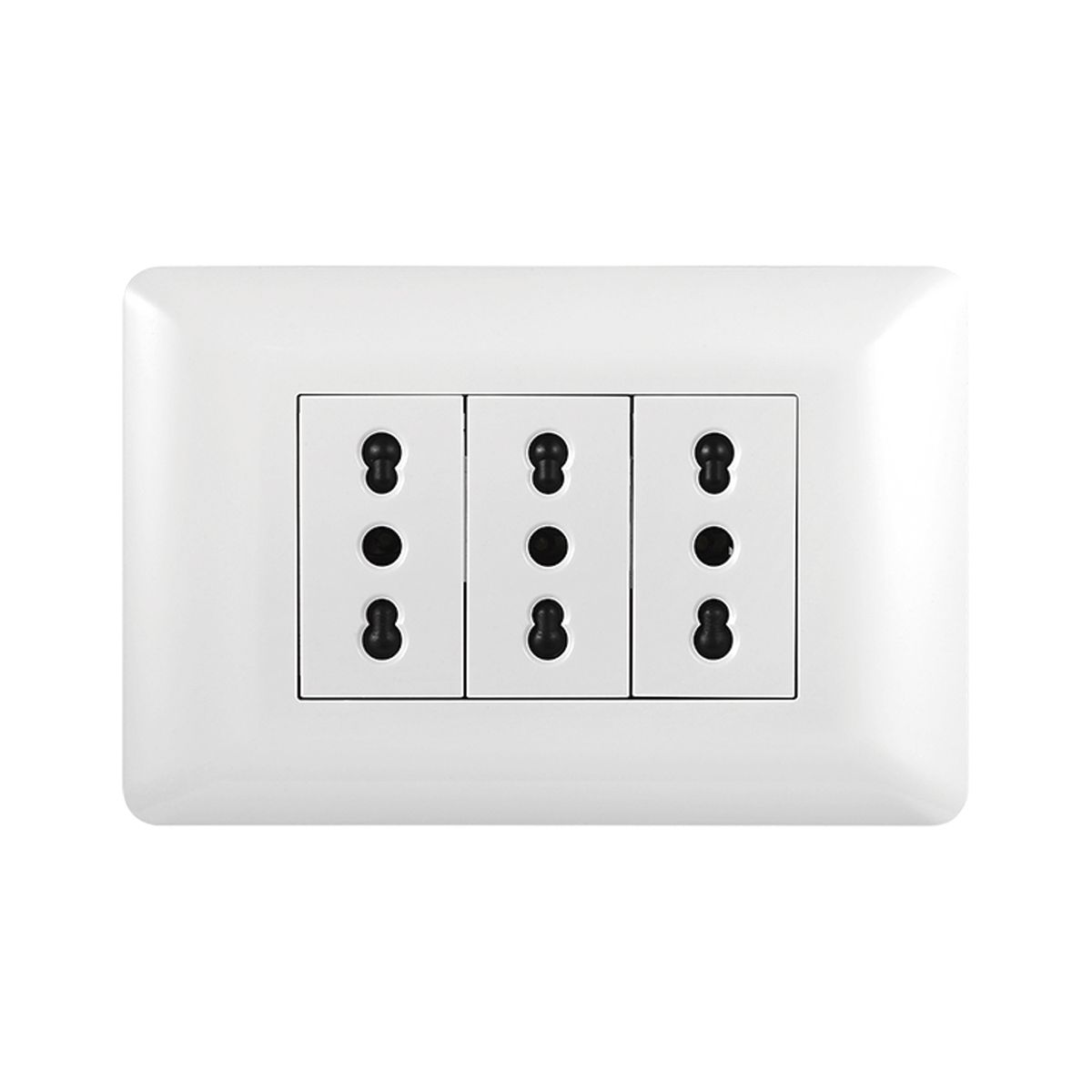 WANT - Pack 5 Tomacorriente Triple 10/ 16A 250V Blanco