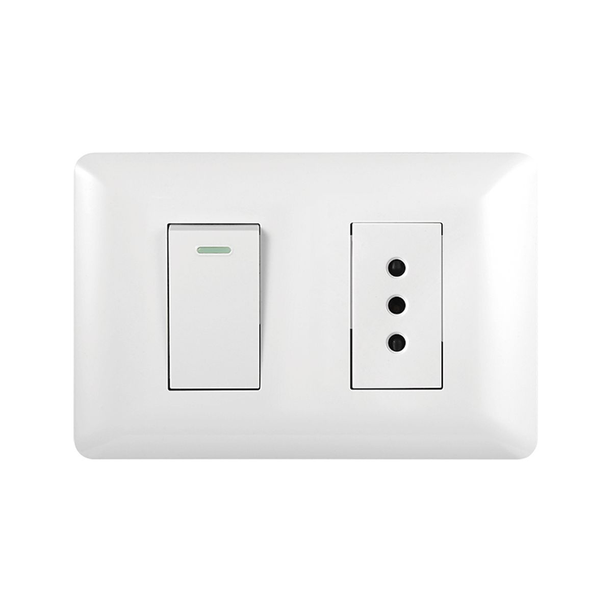 WANT - Pack 10 Tomacorriente Simple 10A + Interruptor Simple 9/ 12 10A 250V