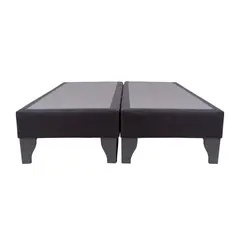 GENERICO - Base de cama dividida Focus 2 plazas lino negro