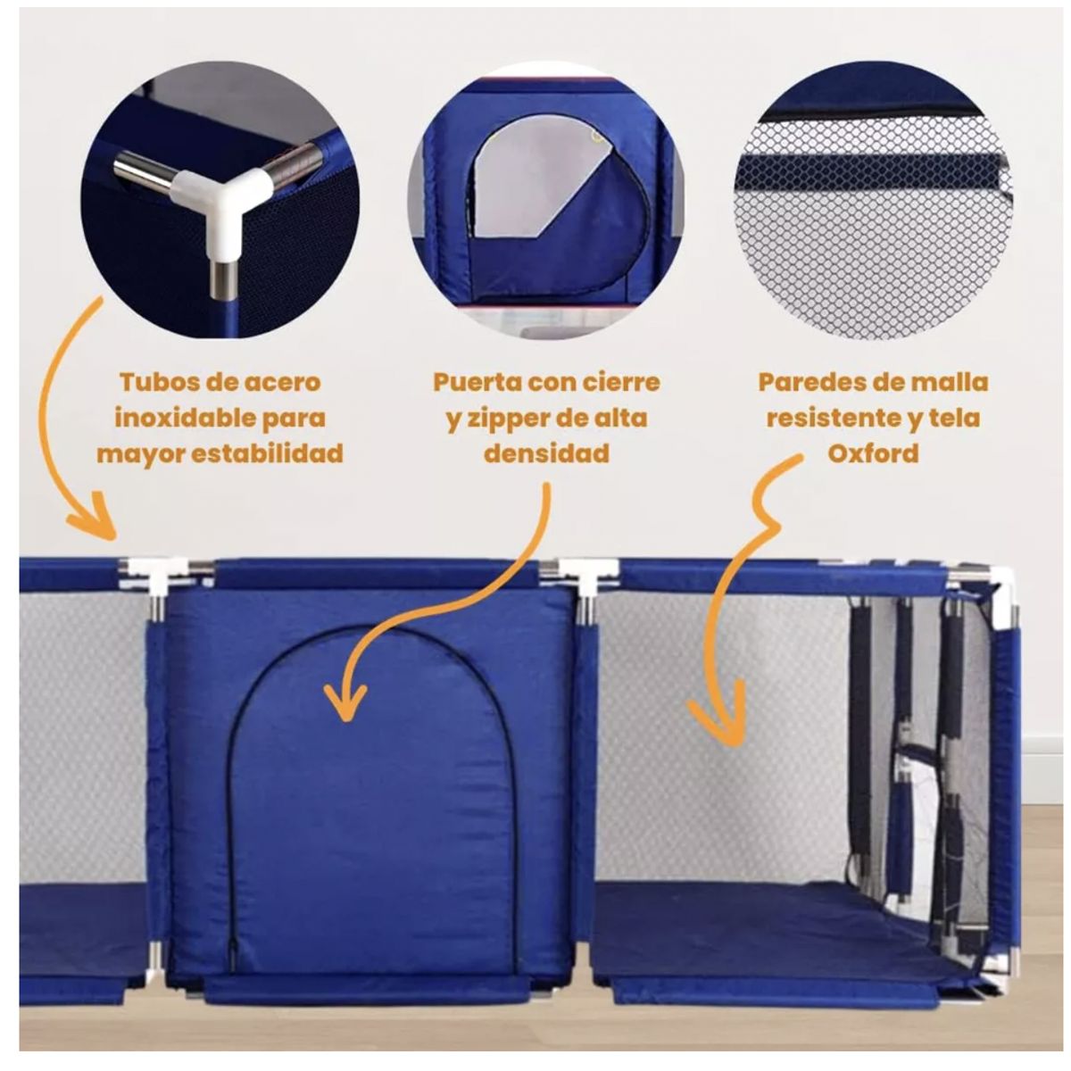 GENERICO - Corral Seguridad Bebes Con Aro De Basket 190cm   Celeste