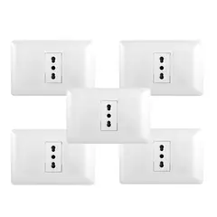 WANT - Pack 5 Tomacorriente Simple 10/ 16A 250V Blanco